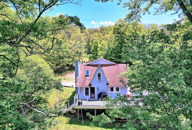 630 County Route 11, Ancram, NY 12502 - view from above of property with a heavily wooded area