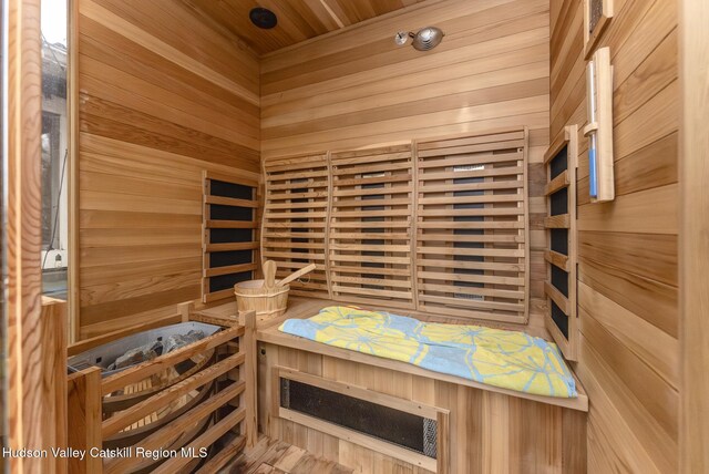 view of sauna