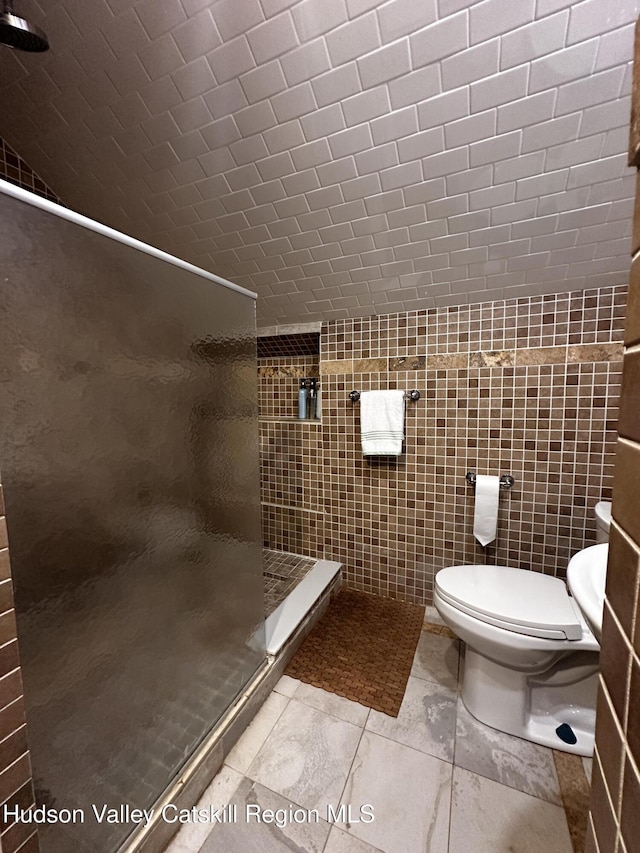 455 Post Hill Rd, Craryville, NY 12534 - full bath featuring a tile shower and tile walls