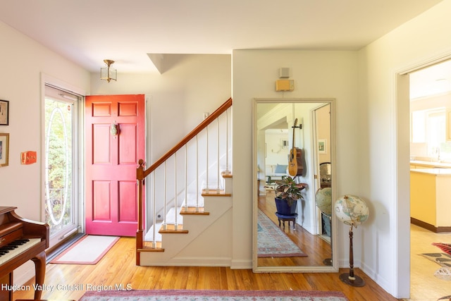 17 Stephen Dr, Hudson, NY 12534 - entryway with wood finished floors and stairway