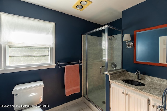 17 Stephen Dr, Hudson, NY 12534 - full bath featuring vanity, a shower stall, and tile patterned floors
