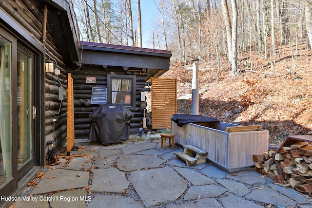 view of patio with area for grilling