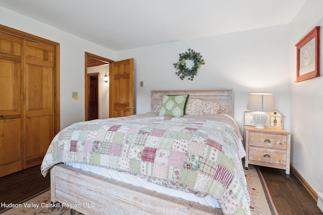 552 Bearkill Rd, Gilboa, NY 12076 - bedroom featuring dark wood finished floors and baseboards