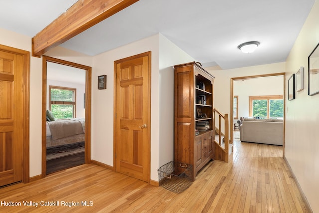 552 Bearkill Rd, Gilboa, NY 12076 - hallway featuring light wood-style flooring and plenty of natural light