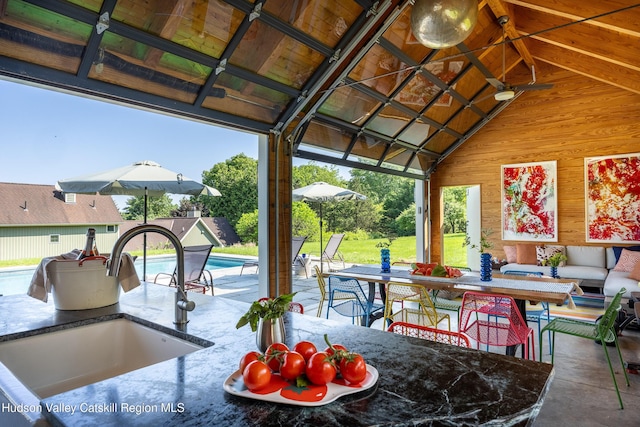 64 Dug Rd, Accord, NY 12404 - view of patio / terrace with a gazebo, an outdoor living space, and outdoor dining space