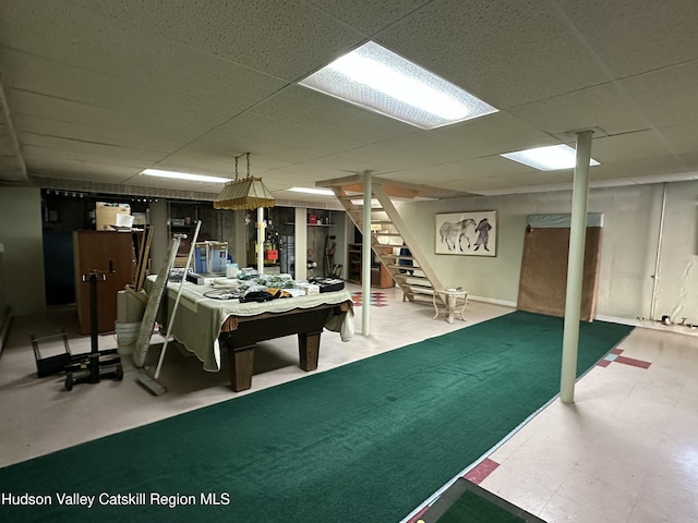 50 County Rte 26, Coxsackie, NY 12192 - recreation room with a drop ceiling and tile patterned floors