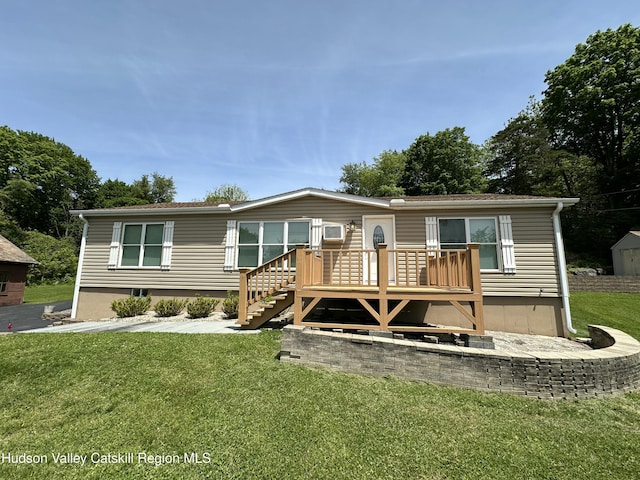 50 County Rte 26, Coxsackie, NY 12192 - view of front of property featuring a front lawn, a wooden deck, and stairway