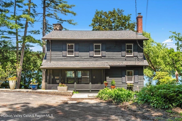 162 Methodist Farm Rd, Averill Park, NY 12018 - view of front of property featuring a sunroom and a chimney