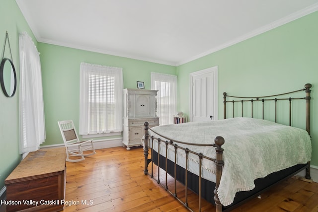 279 Maybie Rd, Gilboa, NY 12076 - bedroom featuring ornamental molding and wood-type flooring