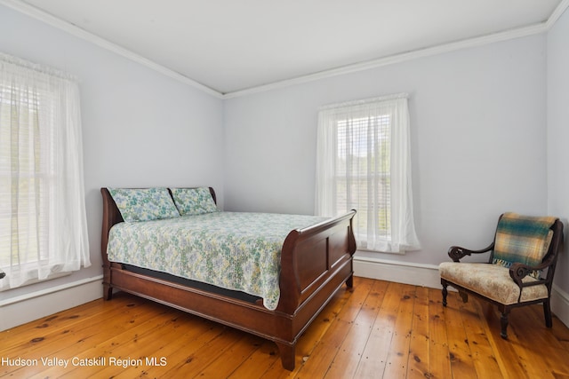 279 Maybie Rd, Gilboa, NY 12076 - bedroom with crown molding and hardwood / wood-style floors