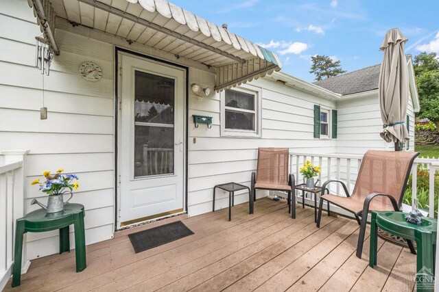 16 Union Tpke, Hudson, NY 12534 - entrance to property featuring a wooden deck