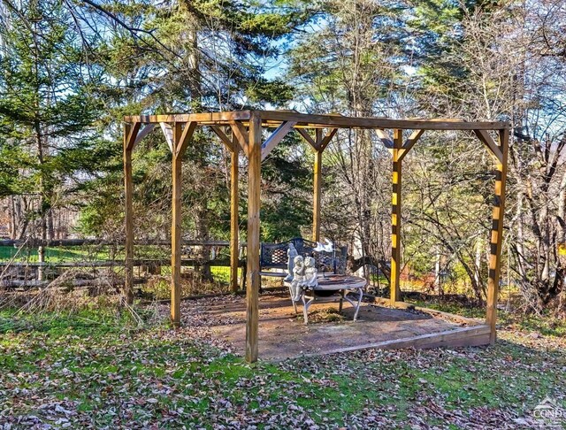 181 Mountain Dr, Hunter, NY 12442 - view of yard with a fire pit and fence