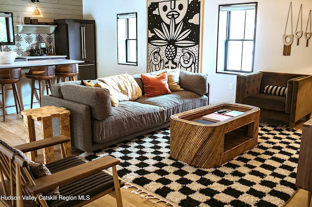 living room featuring wood-type flooring