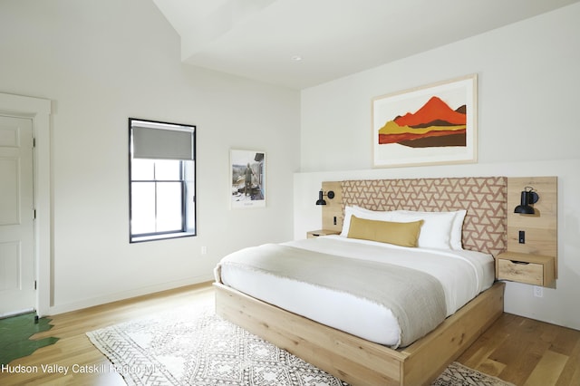 bedroom featuring light hardwood / wood-style flooring