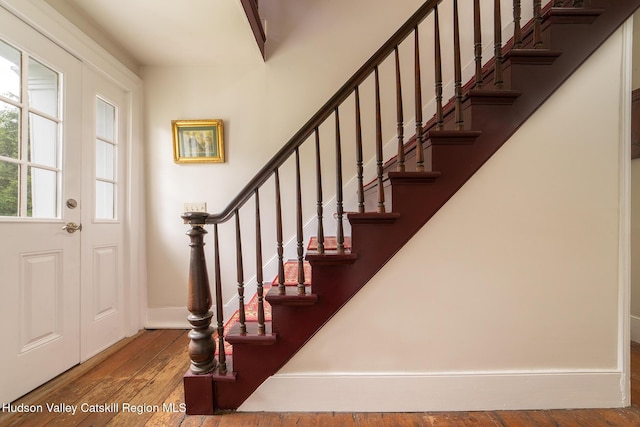 437 Snydertown Rd, Craryville, NY 12521 - entryway featuring hardwood / wood-style floors and stairway