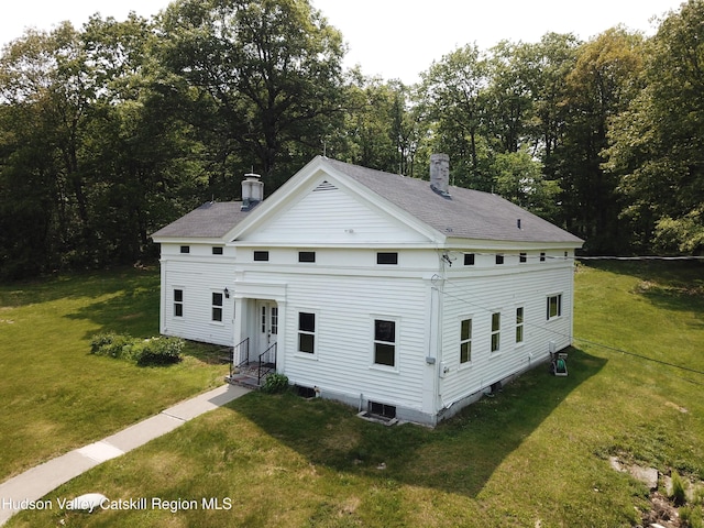 437 Snydertown Rd, Craryville, NY 12521 - view of front of property with entry steps, a chimney, a shingled roof, and a front yard