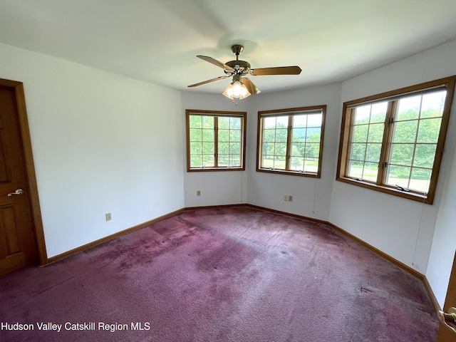 71 Saddleback Ridge Rd, Shawangunk, NY 12589 - carpeted spare room featuring baseboards and a ceiling fan