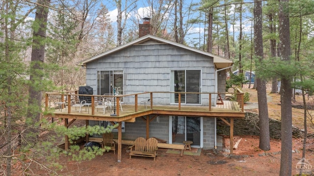 1236 Lakeview Rd, Copake, NY 12516 - rear view of property with a deck and a chimney