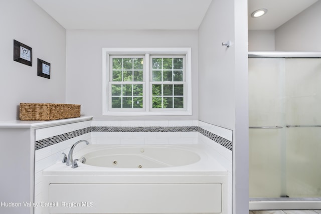 16 Shinnecock Hills Dr, Colonie, NY 12205 - bathroom with a stall shower and a jetted tub