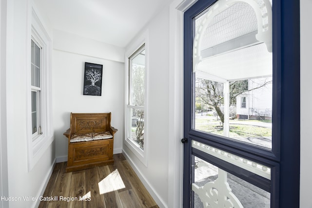 27 Sands Ave, Milton, NY 12547 - doorway to outside featuring wood finished floors, healthy amount of natural light, and baseboards