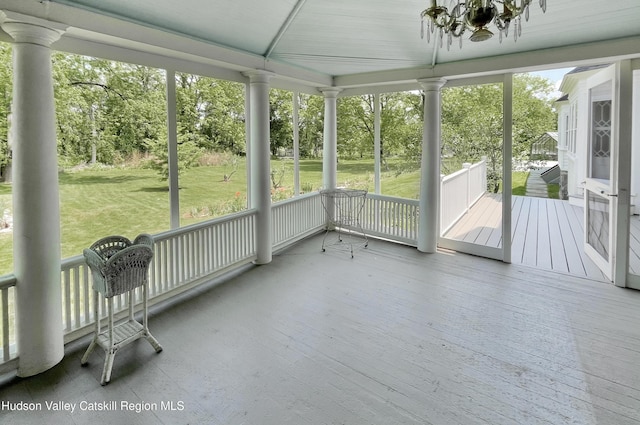 55 Leggett Rd, Stone Ridge, NY 12484 - view of unfurnished sunroom