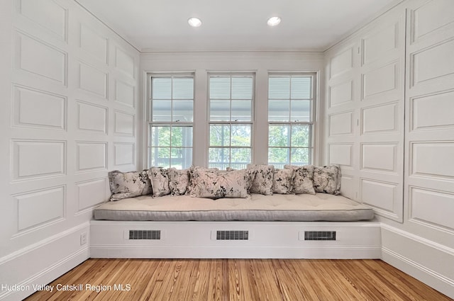 55 Leggett Rd, Stone Ridge, NY 12484 - living area with plenty of natural light, light wood-type flooring, recessed lighting, and crown molding