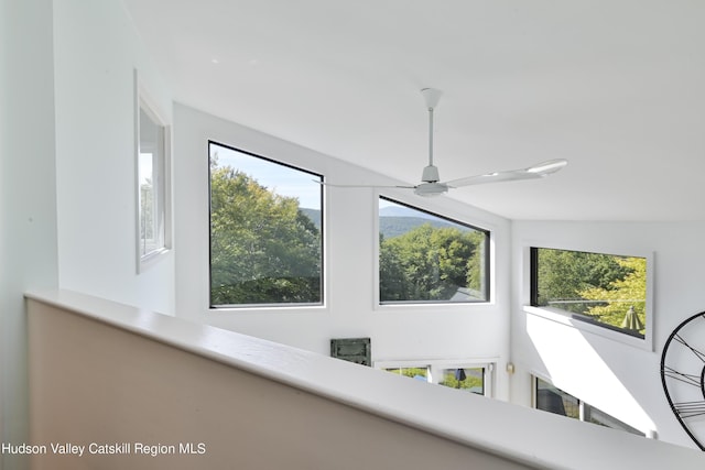 interior details with ceiling fan