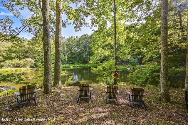 view of yard featuring a water view