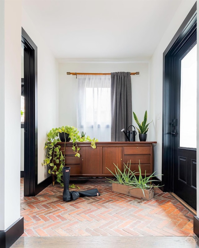 352 Columbia St, Hudson, NY 12534 - entryway featuring brick floors and baseboards