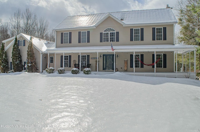 view of front of property with a porch