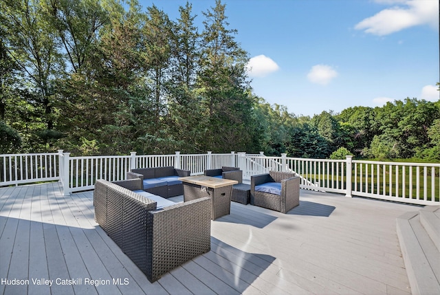 172 Shields Rd, Red Hook, NY 12571 - wooden terrace featuring an outdoor hangout area