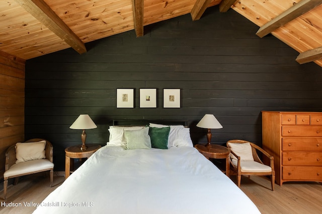88 S Durham Estates Rd, Cairo, NY 12405 - bedroom featuring wood finished floors, wood ceiling, and wooden walls