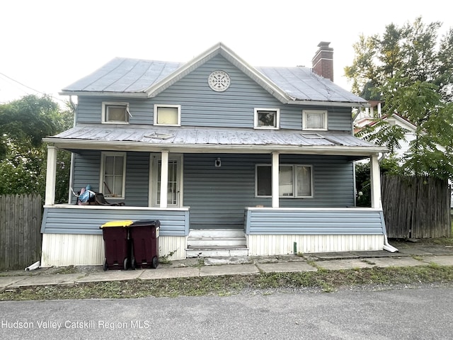 view of front of home with covered porch