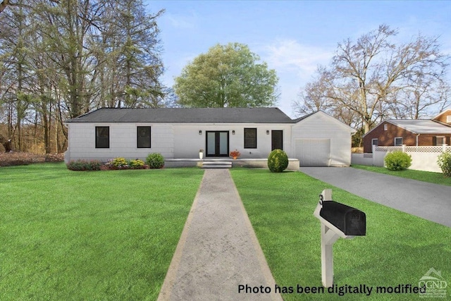 36 Perrines Bridge Rd, Rosendale, NY 12486 - ranch-style home featuring a garage, driveway, and french doors