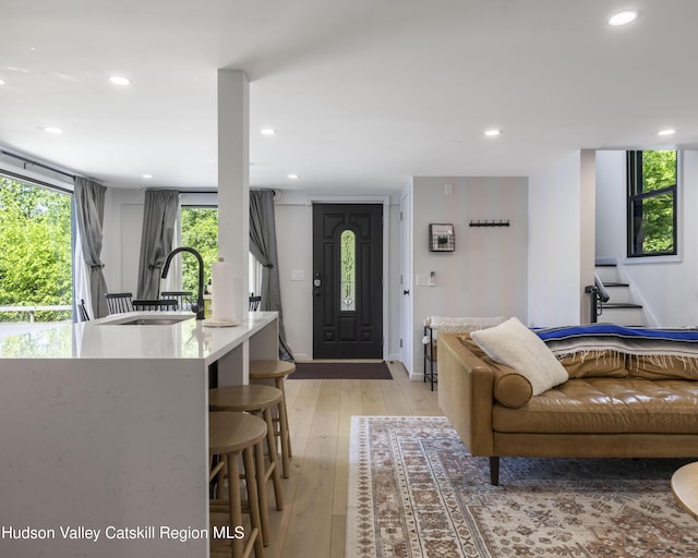20 Sutton Hollow Rd, Windham, NY 12496 - living room featuring recessed lighting and light wood finished floors