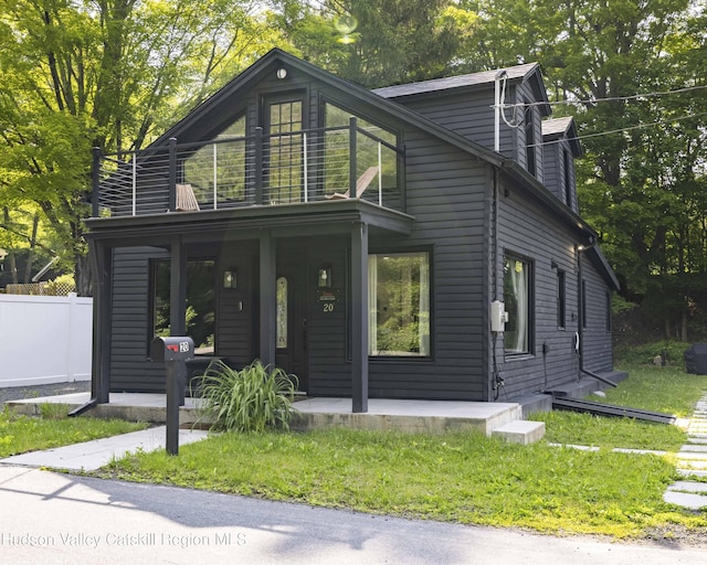 20 Sutton Hollow Rd, Windham, NY 12496 - view of front of house with covered porch and a balcony