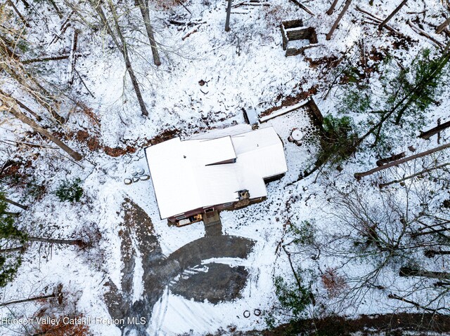 view of snowy aerial view