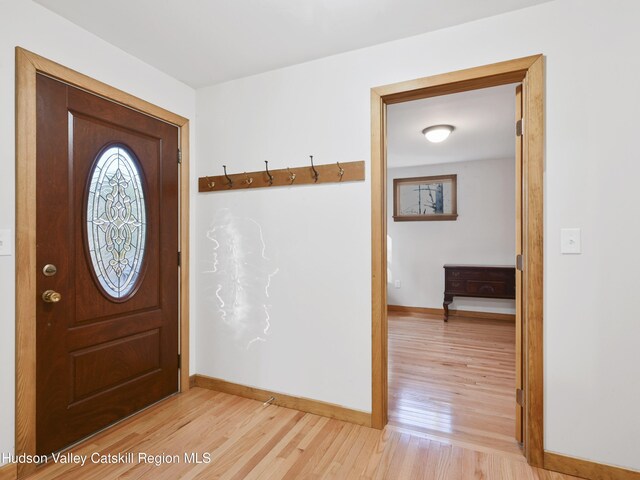 foyer featuring light wood-type flooring