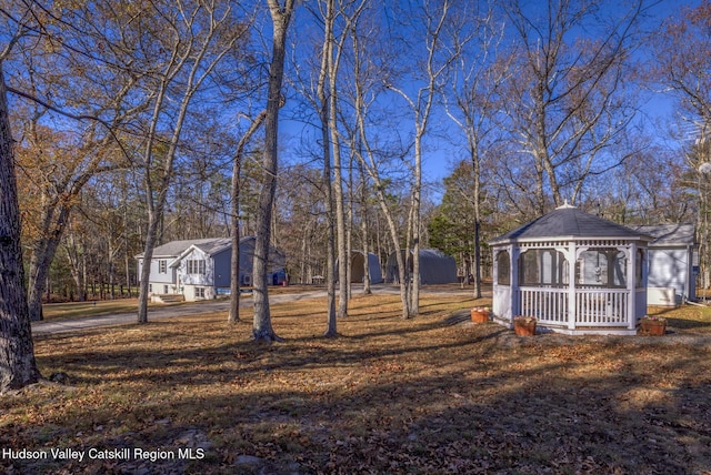 view of yard featuring a gazebo