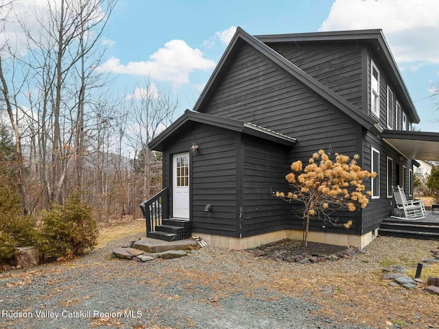 66 Maple Ave, Hunter, NY 12442 - view of side of property with entry steps