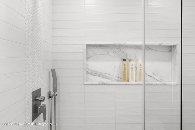 room details with tiled shower