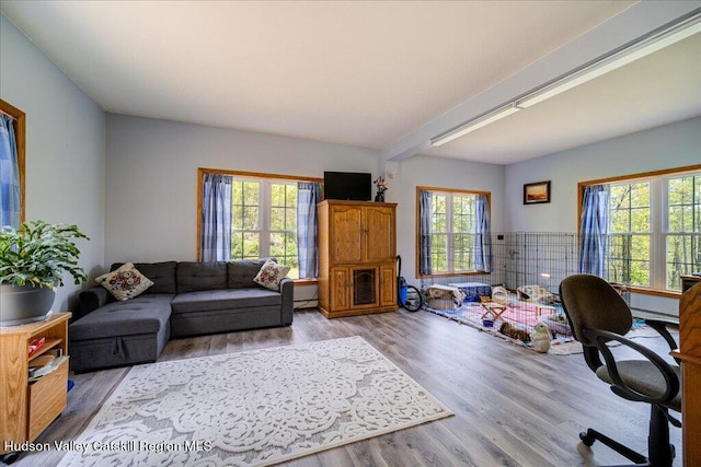 424 Joys Ln, Hurley, NY 12443 - office featuring wood finished floors and baseboard heating