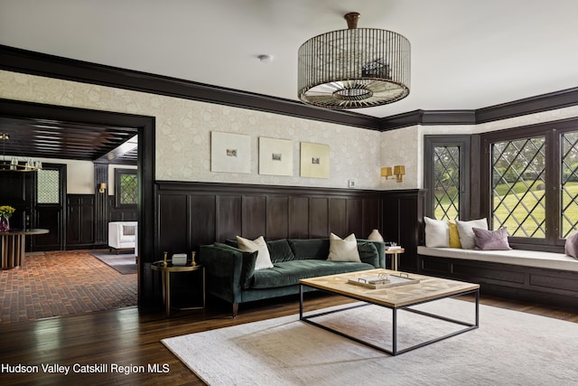 9 Chambers Rd, West Park, NY 12493 - living room with a wainscoted wall and crown molding
