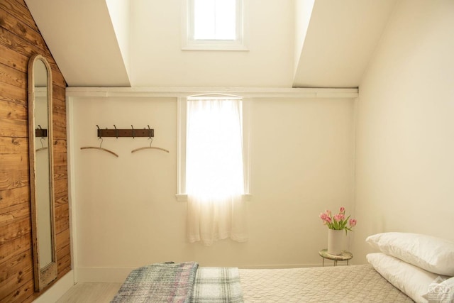 222 Main St, Germantown, NY 12526 - bedroom with vaulted ceiling and wooden walls