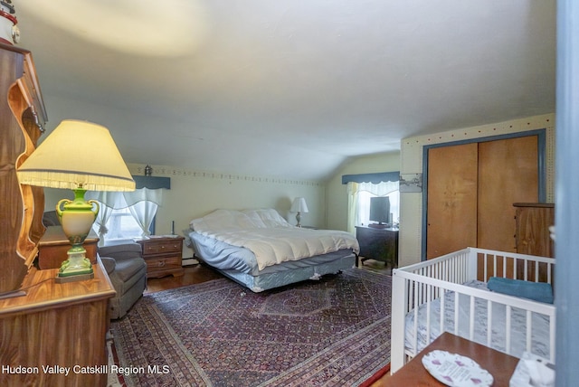 2236 Ny 385, Coxsackie, NY 12051 - bedroom with lofted ceiling and wood finished floors