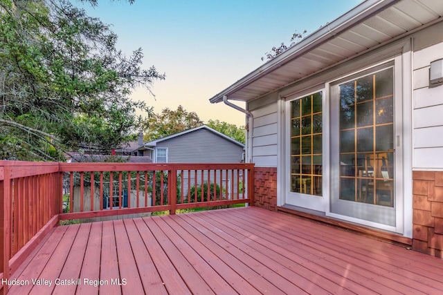 view of deck at dusk