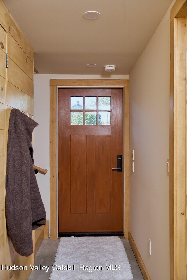 entryway with baseboards