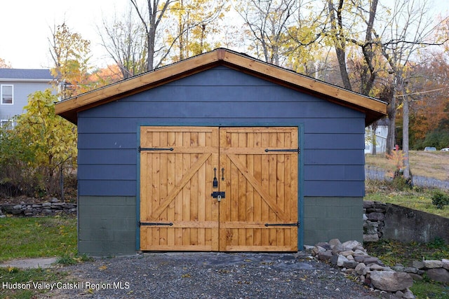 view of shed