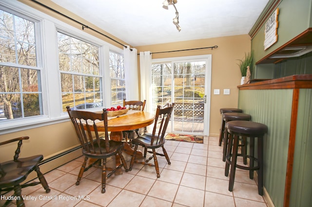 view of tiled dining area