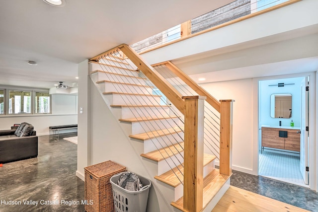 158 Rivka Rd, Saugerties, NY 12477 - stairway featuring recessed lighting and baseboards